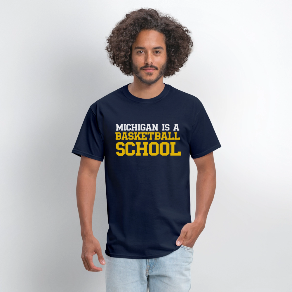 Michigan Basketball School Tee - navy