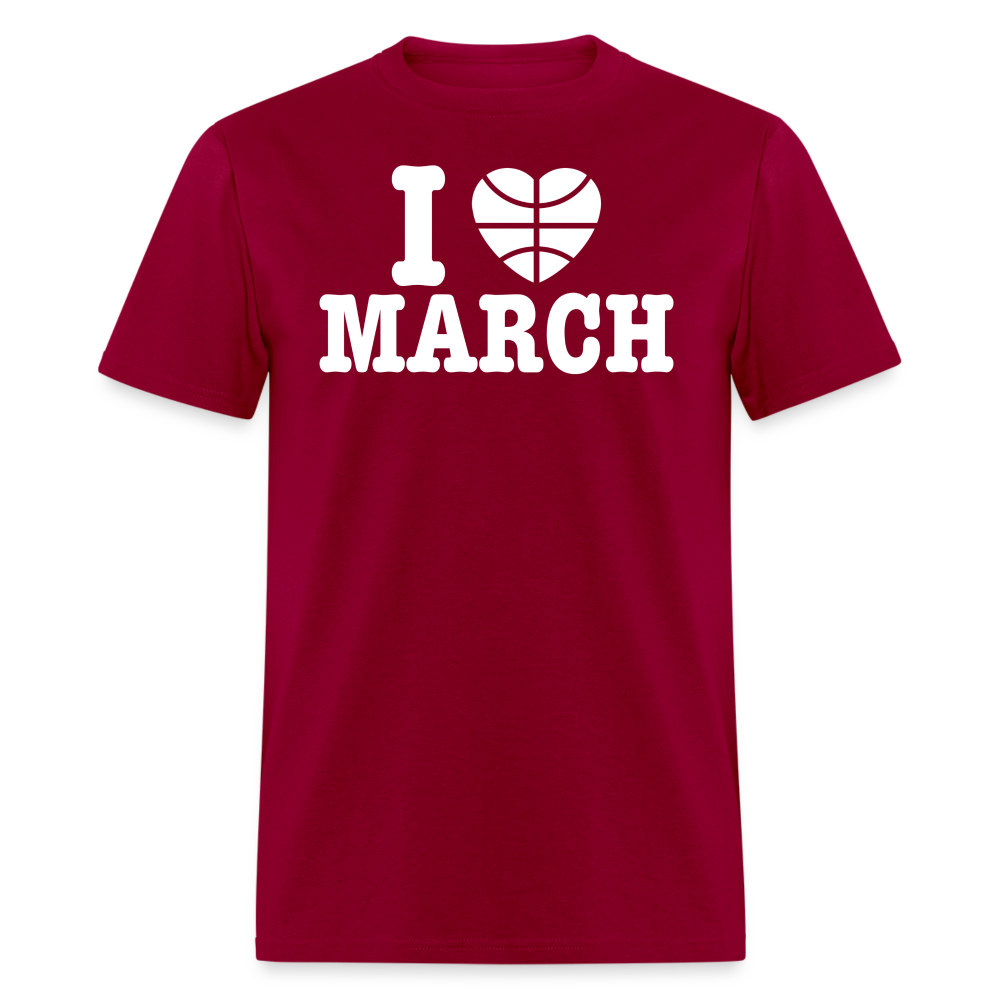 The I Love March Tee - dark red