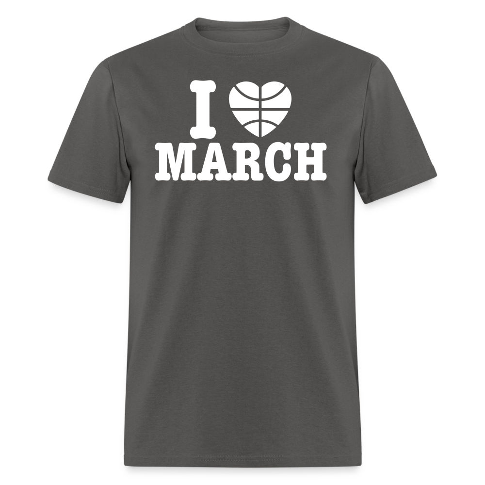 The I Love March Tee - charcoal