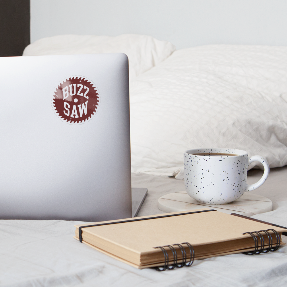 The Buzz Saw Sticker - transparent glossy