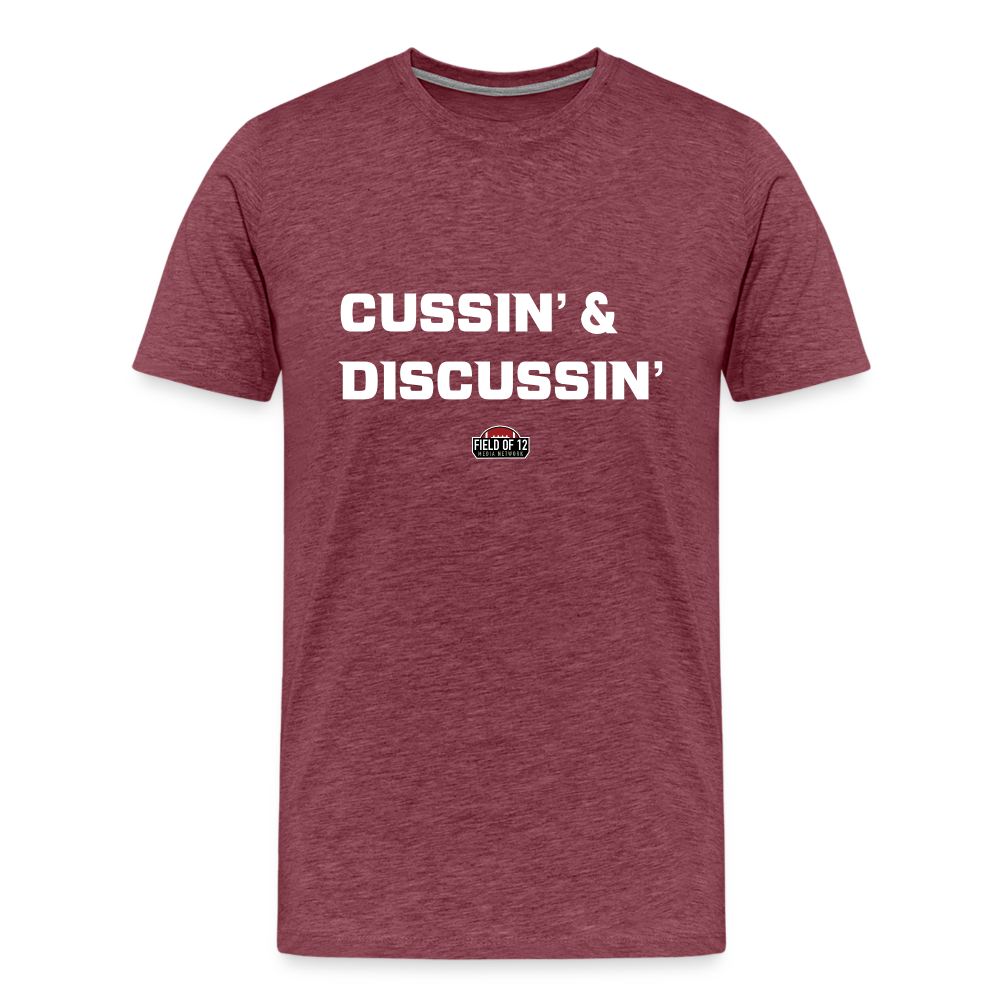 Cussin Tee - heather burgundy