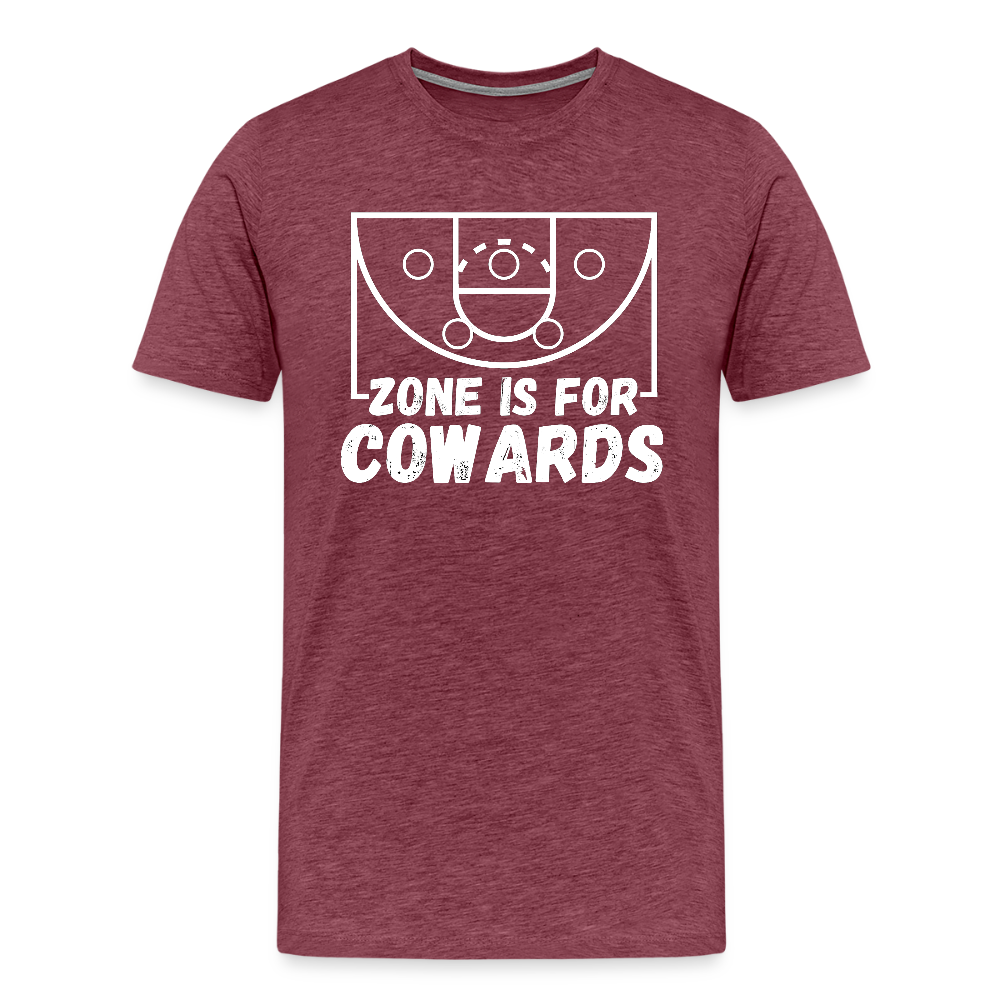 Zone is for Cowards Tee - heather burgundy