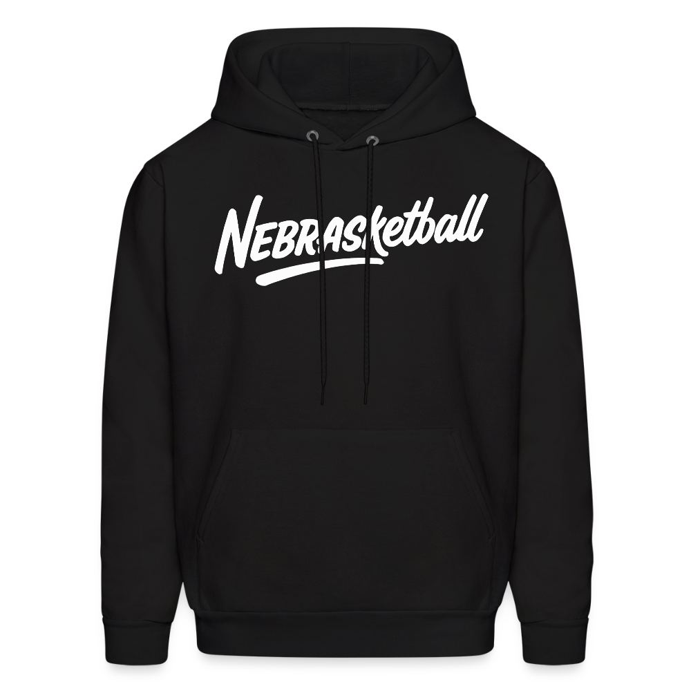 Nebrasketball Men's Hoodie (White) - black