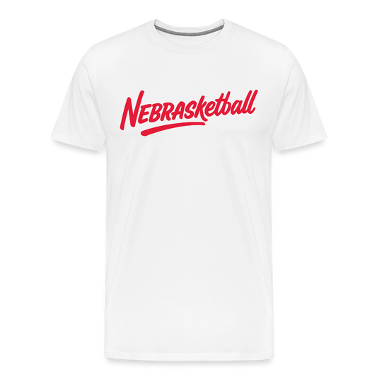 Nebrasketball Tee (Red) - white