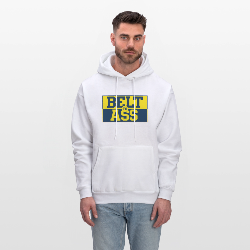 Michigan Belt to Ass Men's Hoodie - white