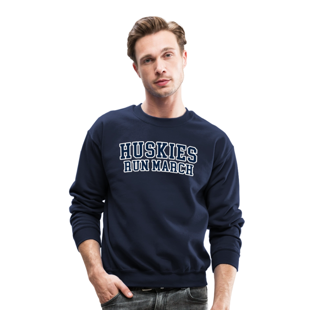 Huskies Run March Crewneck Sweatshirt - navy