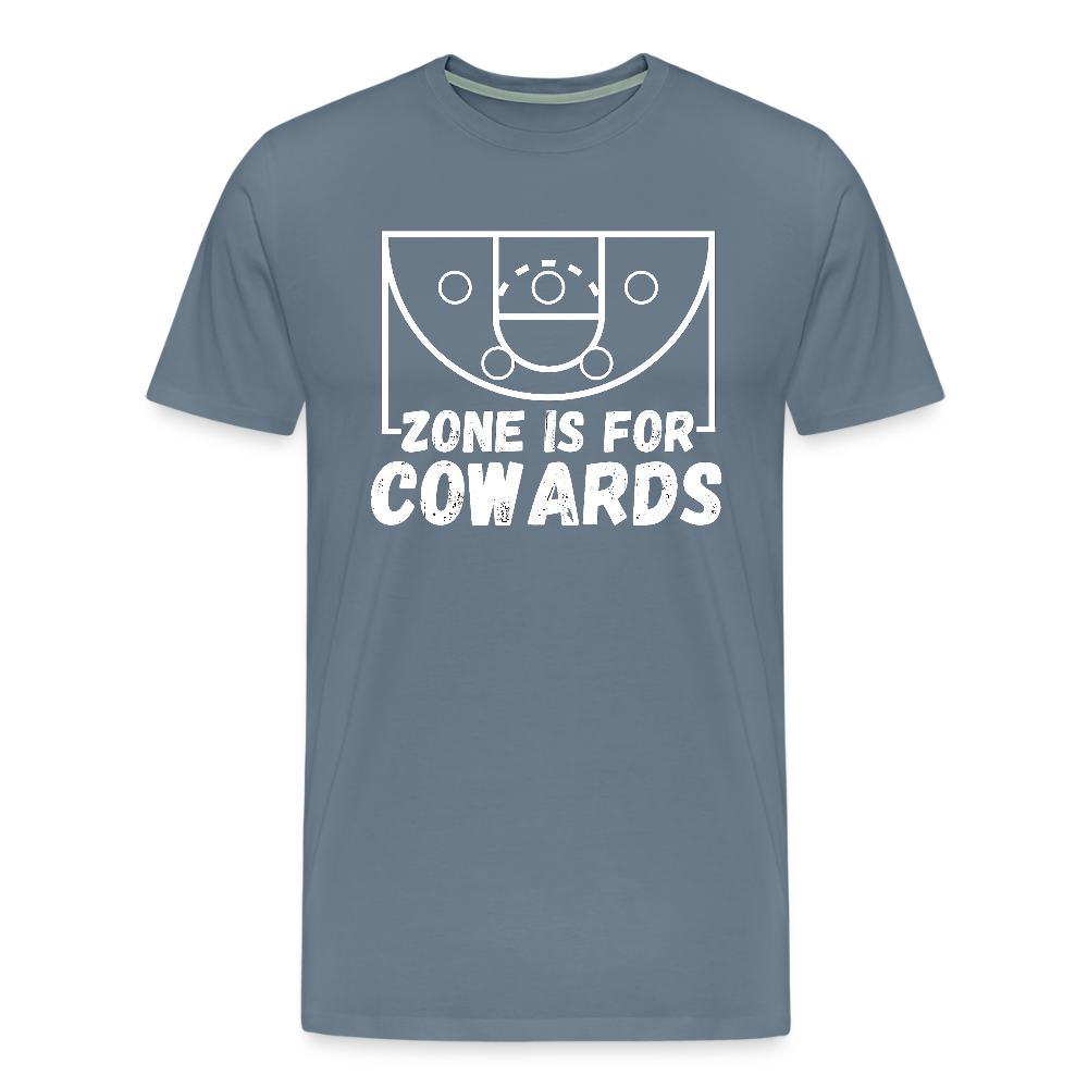 Zone is for Cowards Tee - steel blue
