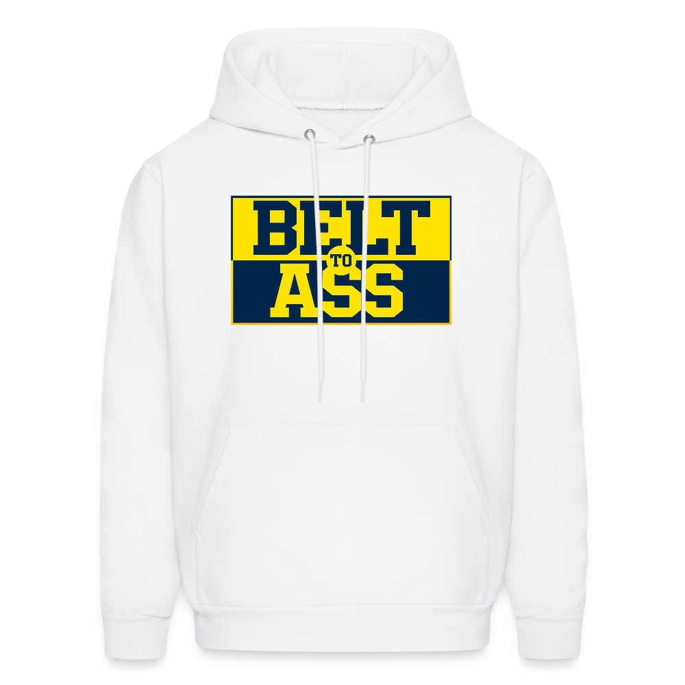 Michigan Belt to Ass Men's Hoodie - white