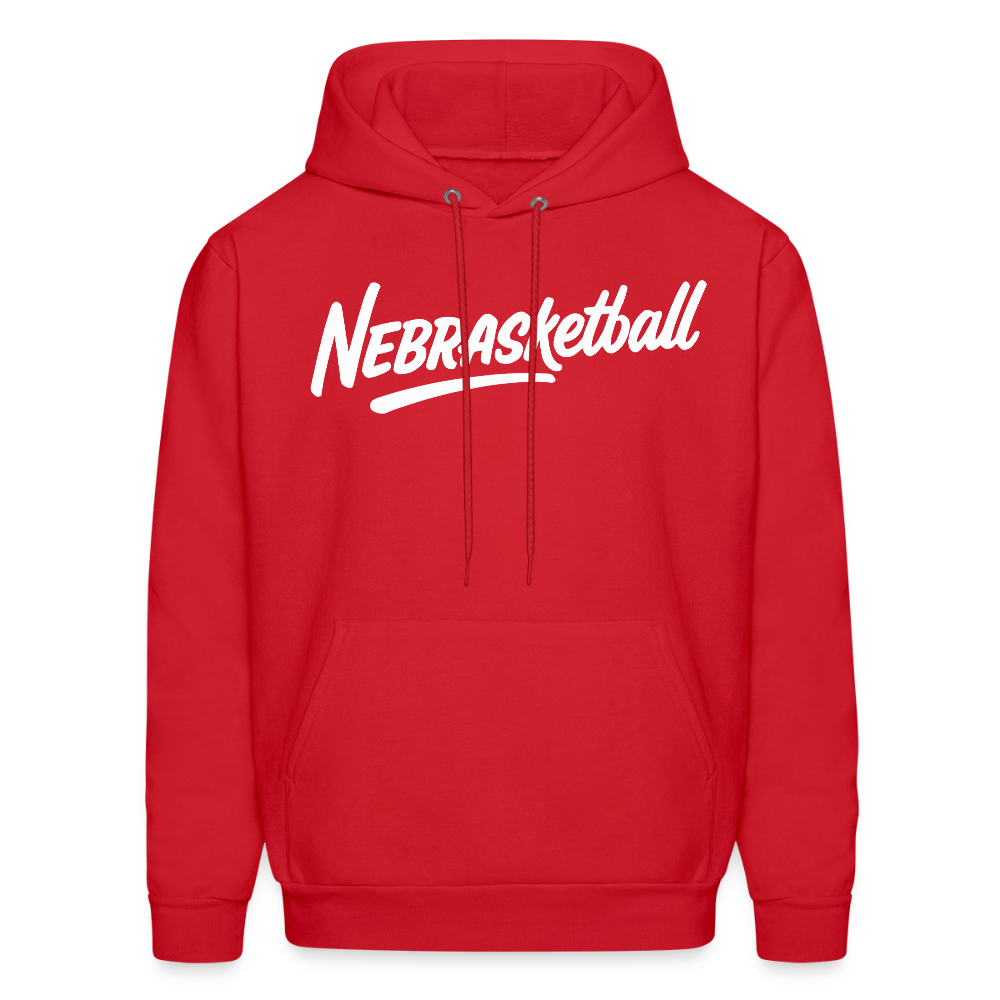 Nebrasketball Men's Hoodie (White) - red