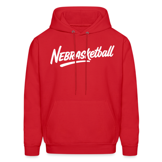 Nebrasketball Men's Hoodie (White) - red