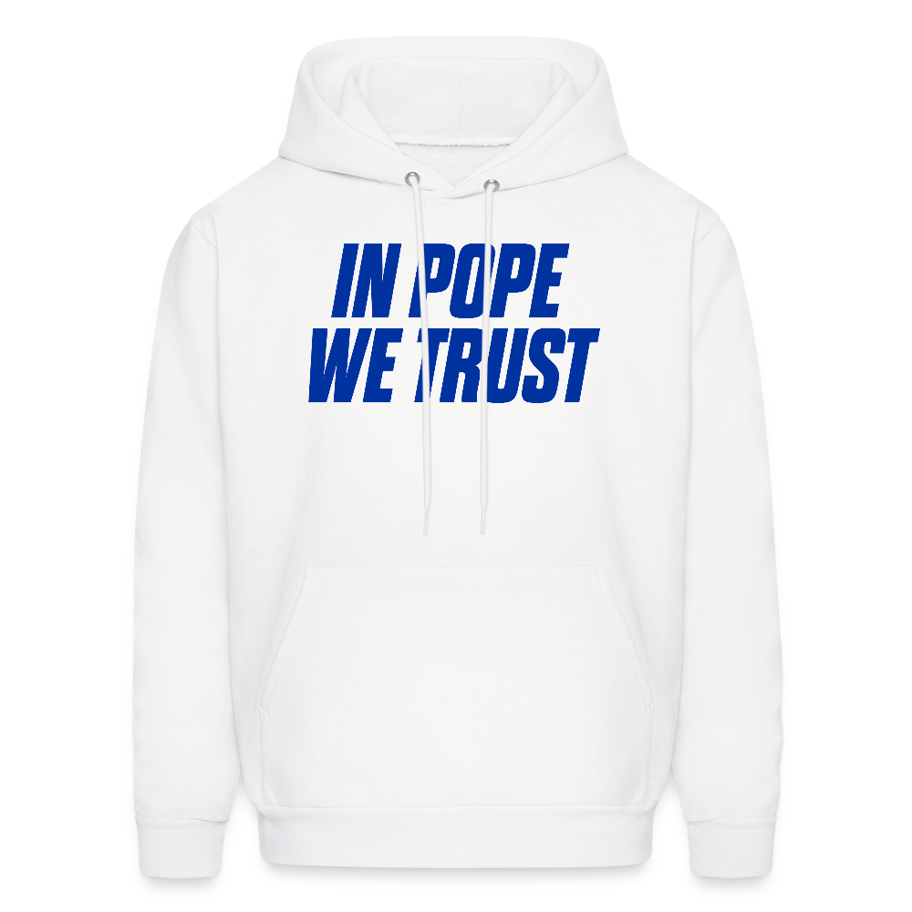 In Pope We Trust (Blue) Men's Hoodie - white