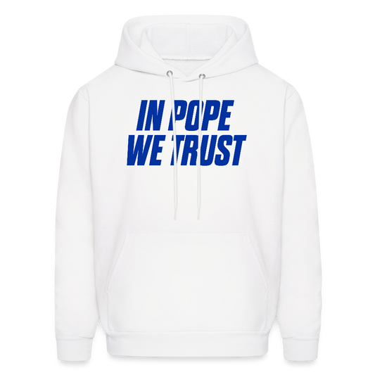 In Pope We Trust (Blue) Men's Hoodie - white