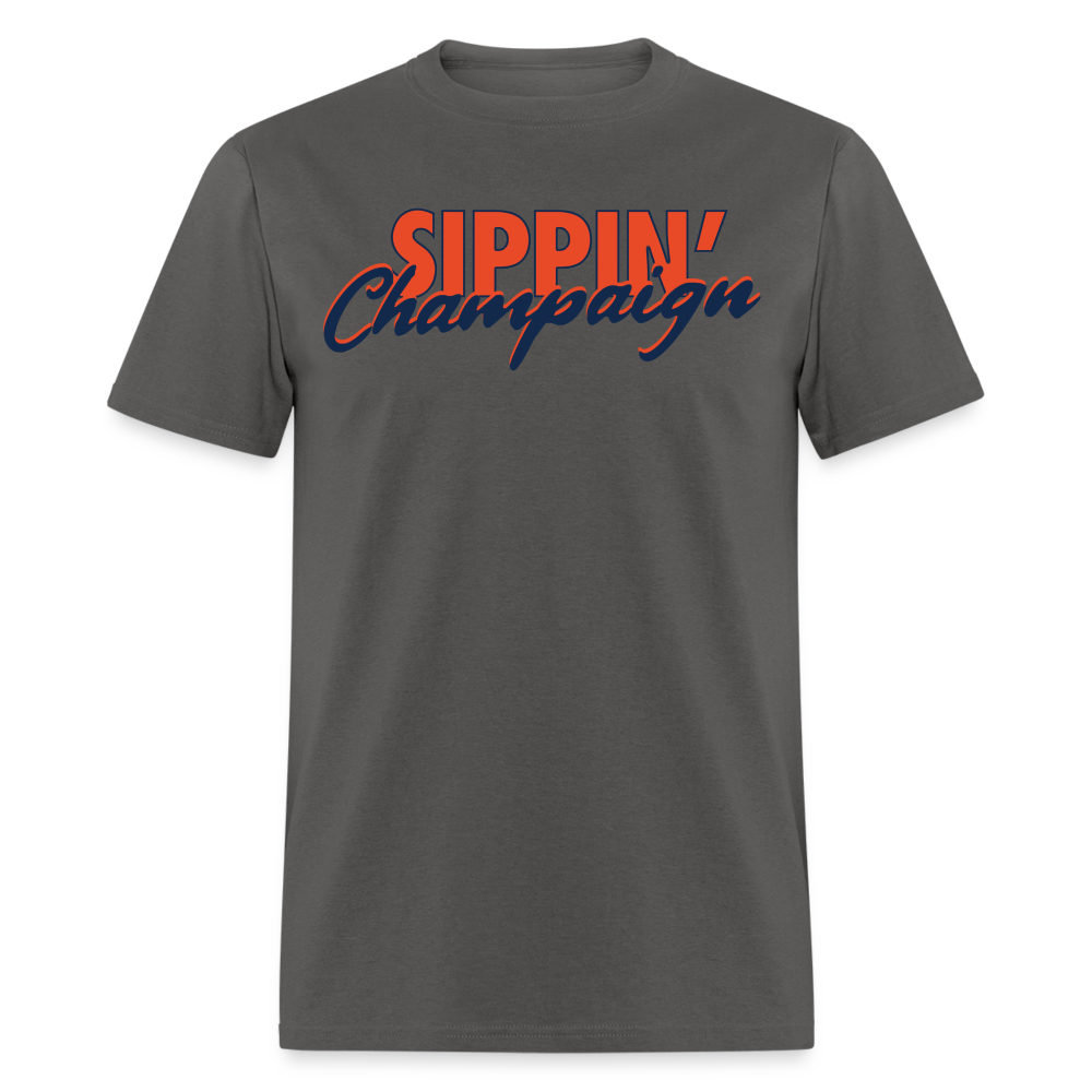 The Sippin' Champaign Tee - charcoal