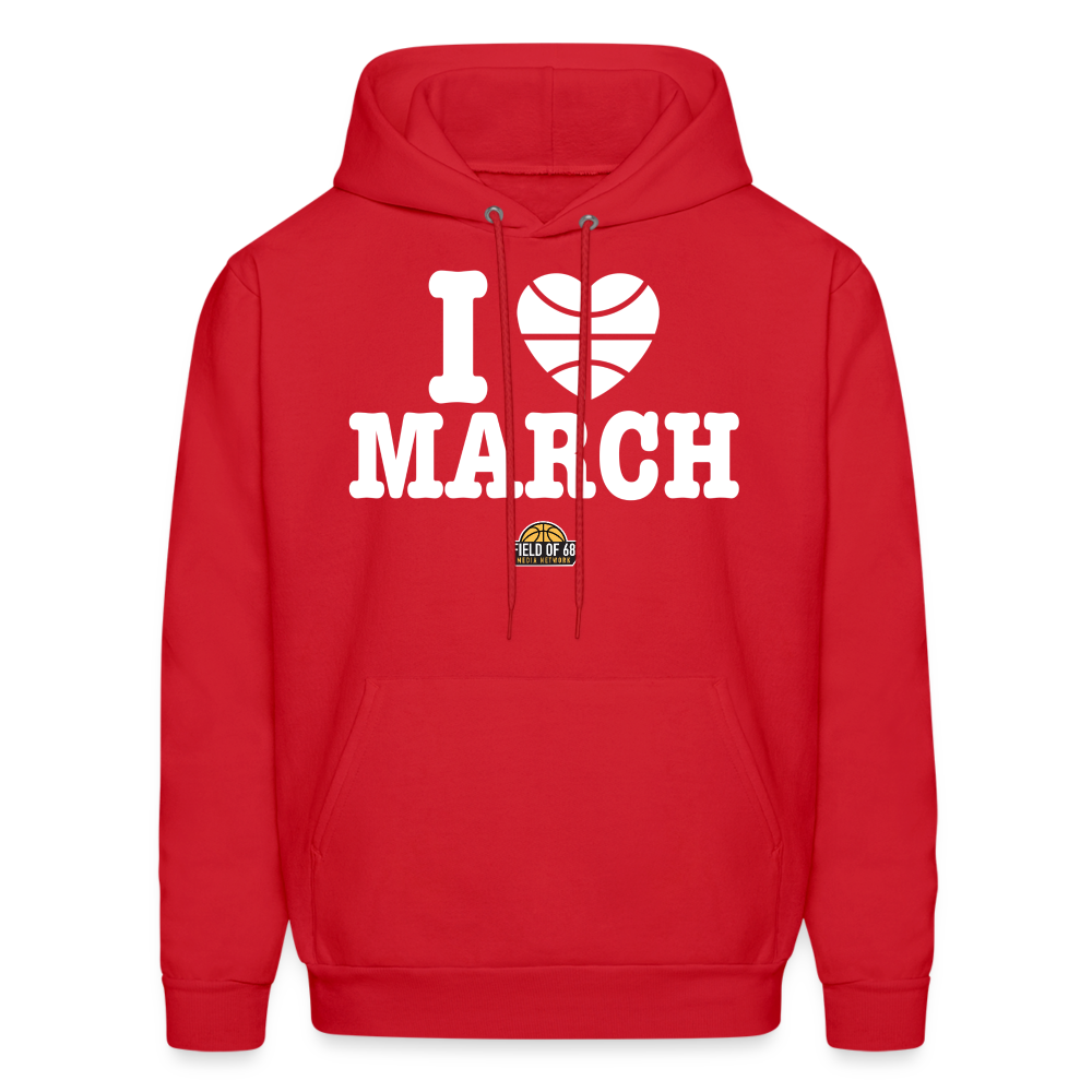 The I Love March Hoodie - red