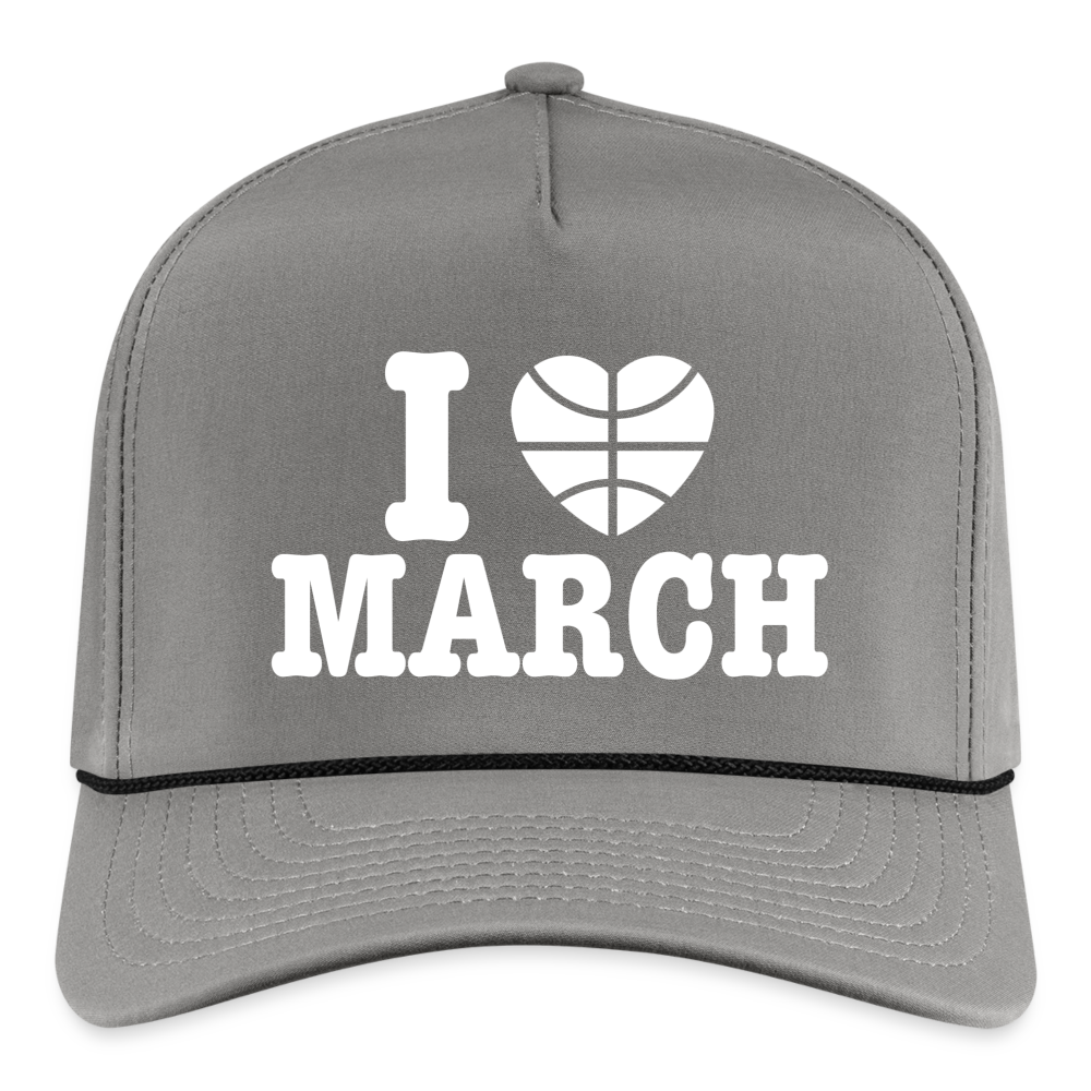 The I Love March Rope Cap - gray/black